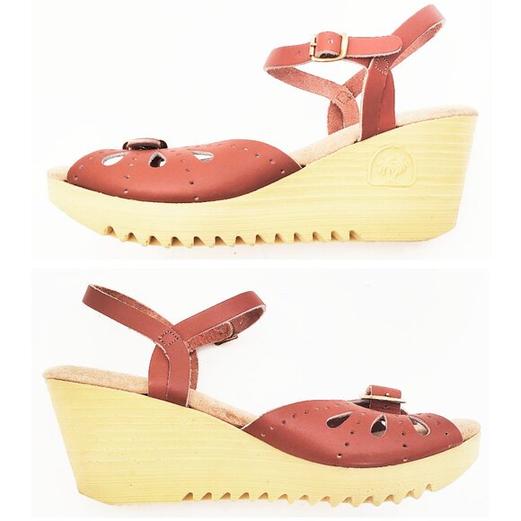 Sears Shoes - Sears Shoe Place Womens DEAD STOCK Vintage 70's Shoes PLATFORM WEDGE Sandals 8